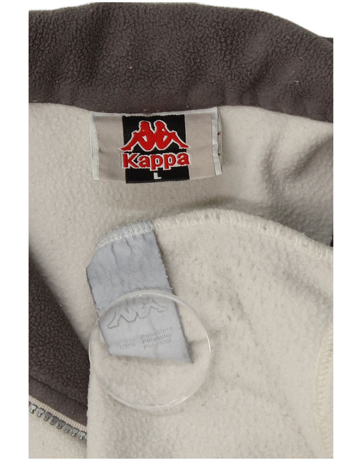 Kappa Herre lynlås hals Fleece Jumper Large Off White Polyester