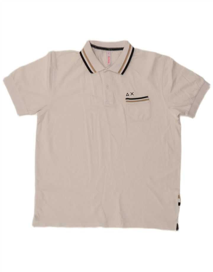 Sun68 Herre poloshirt XL Hvid Bomuld