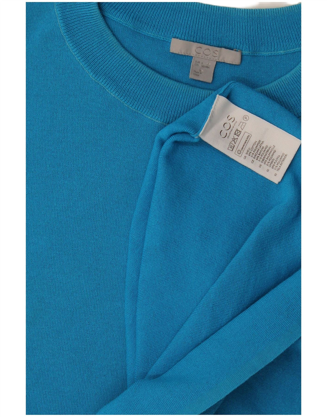 Cos Herre Loose Fit T-Shirt Top Lille Blå Bomuld