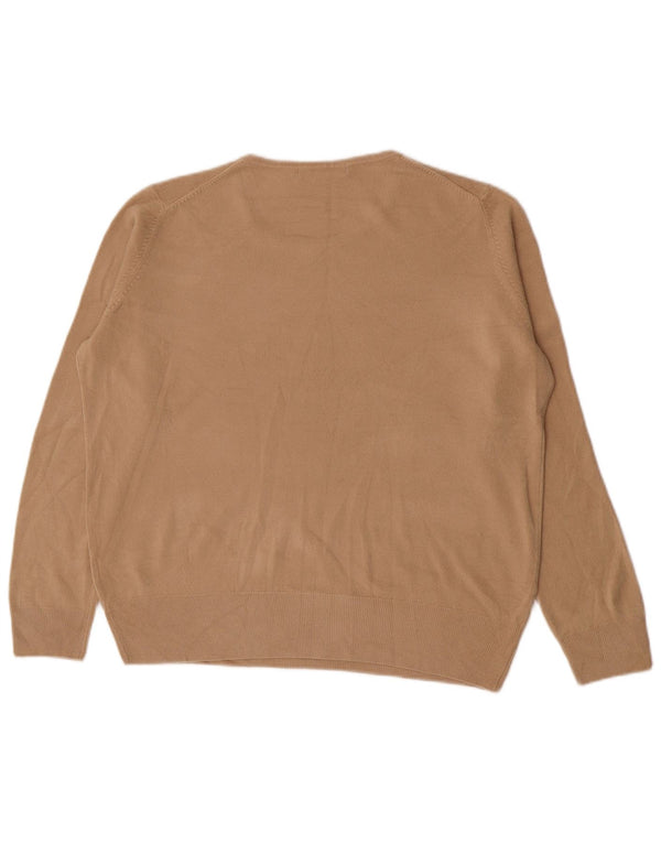 Marks & Spencer Dame Boat Neck Jumper Sweater UK 18 XL Beige Akryl