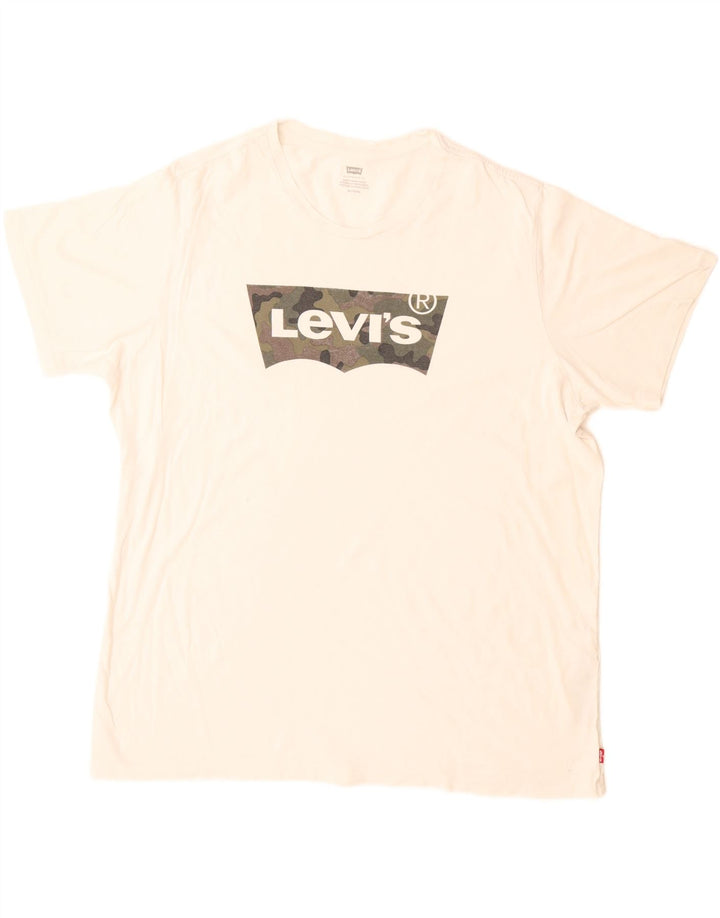 Levi's Herre grafisk T-shirt top XL hvid bomuld
