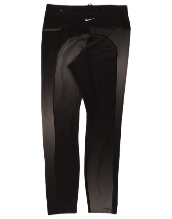 Nike Dame Dri Fit Crop Leggings UK 12 Medium Sort Polyester