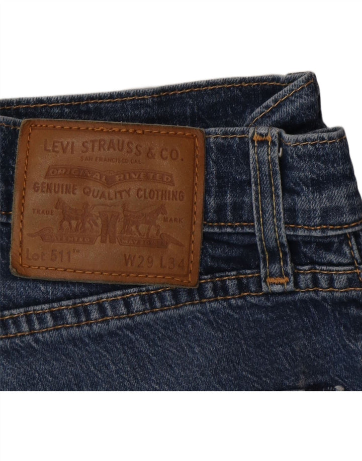 LEVI'S Herre 511 Slim Jeans W29 L34 Blå Bomuld