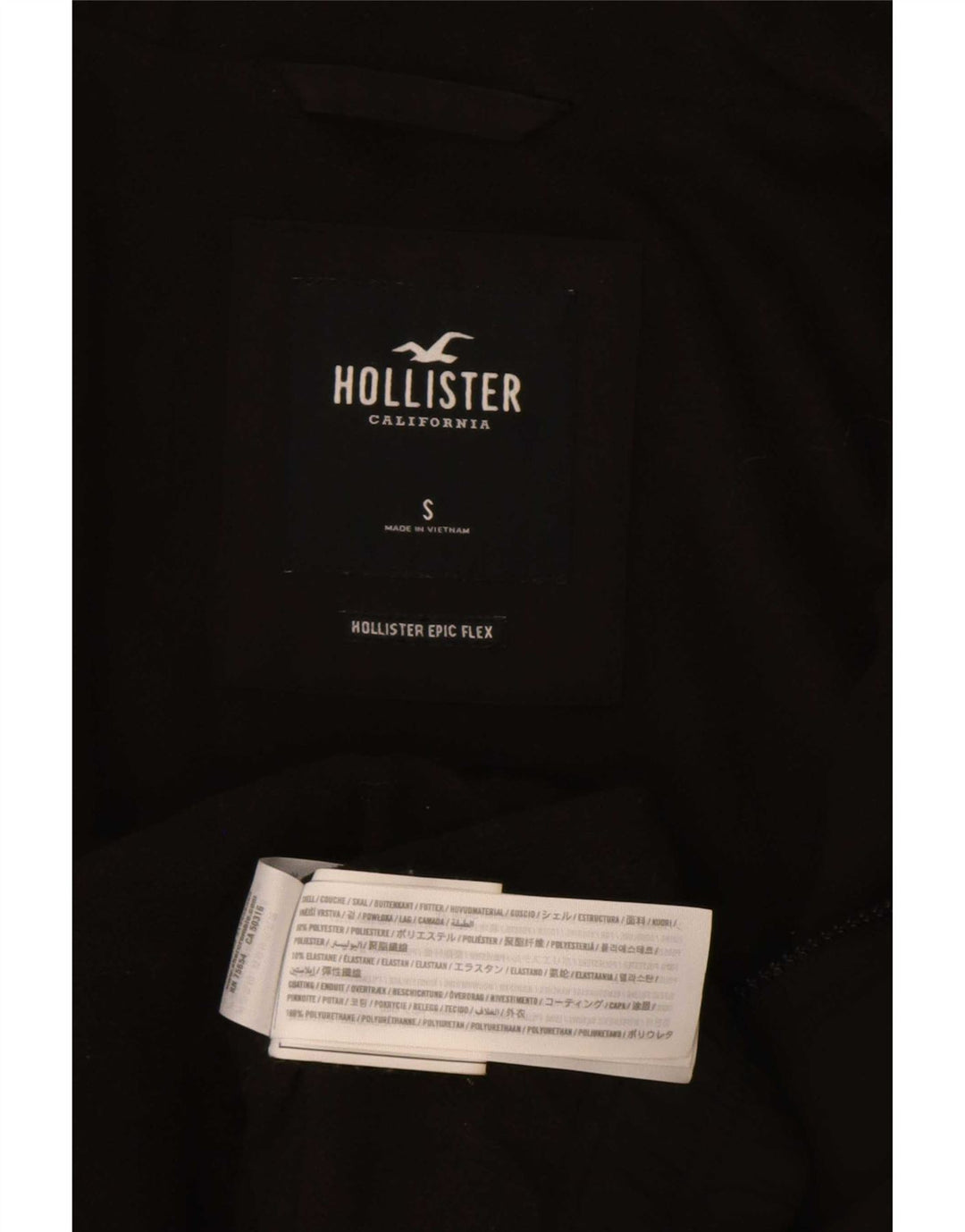Hollister Herre Grafisk Hooded Bomber Jacket UK 36 Small Black Polyester