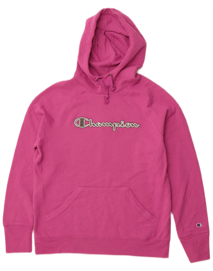 CHAMPION Grafisk hættetrøje til kvinder UK 10 Small Pink Polyester