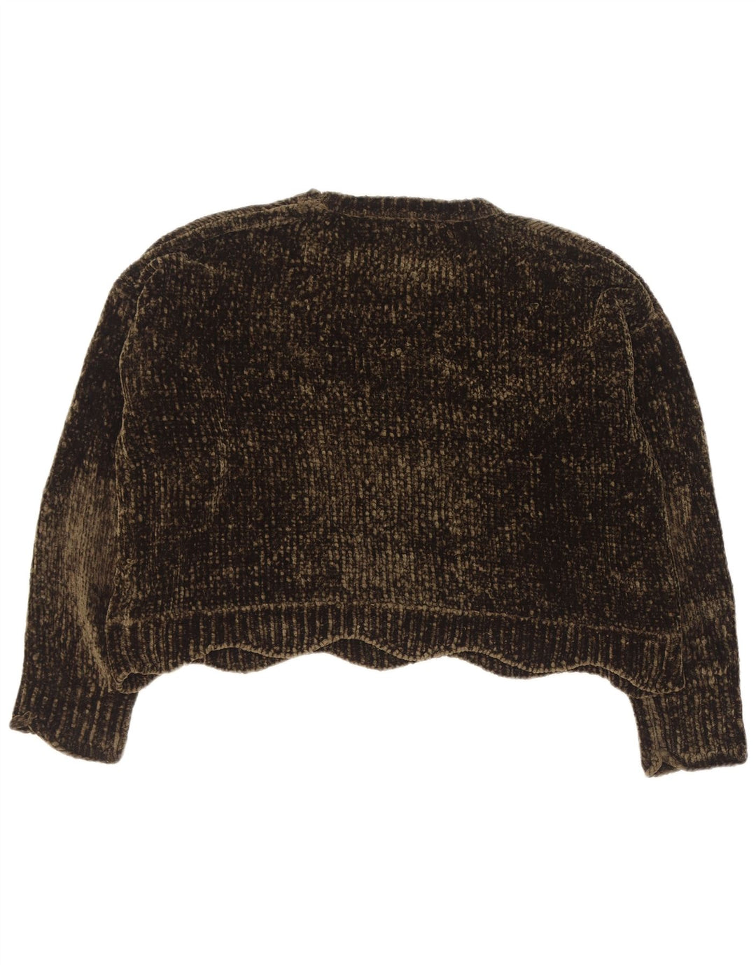 Zara Womens Crop Oversized Crew Neck sweater UK 14 Medium Green