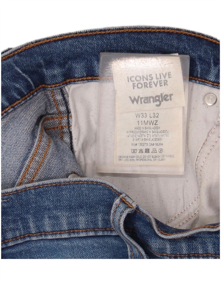 Wrangler Straight Jeans til mænd W33 L32 blå bomuld