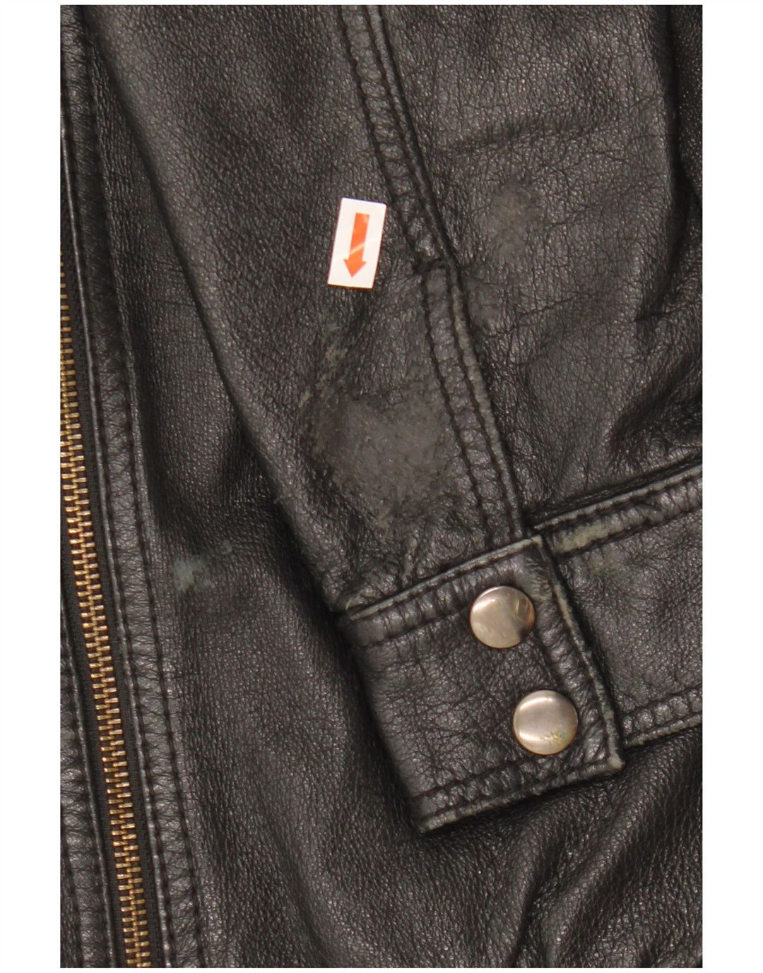 H&M Dame Crop Læderjakke EU 38 Medium Sort Læder