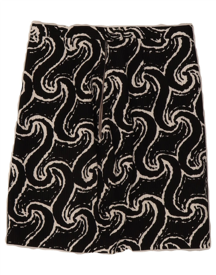 VINTAGE Womens Abstract Pattern Mini Skirt W24 XS  Black Retro Vintage Vintage and Second-Hand Vintage from Messina Hembry 