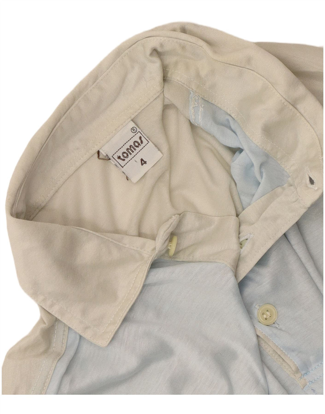 Vintage herre poloshirt Lille beige Colourblock Bomuld