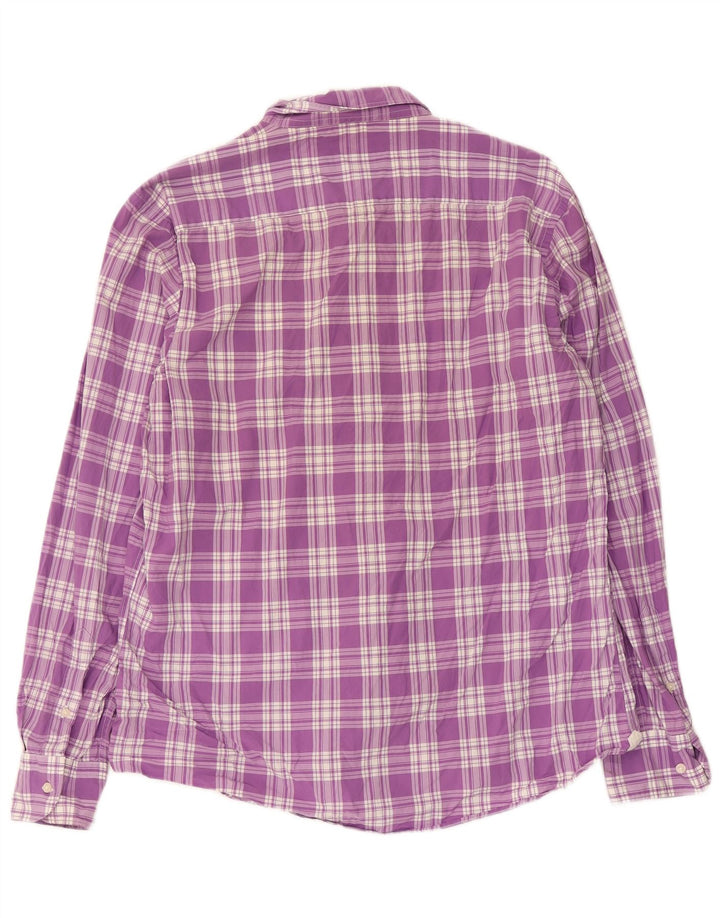 Massimo Dutti Herre Casual Fit skjorte XL lilla ternet