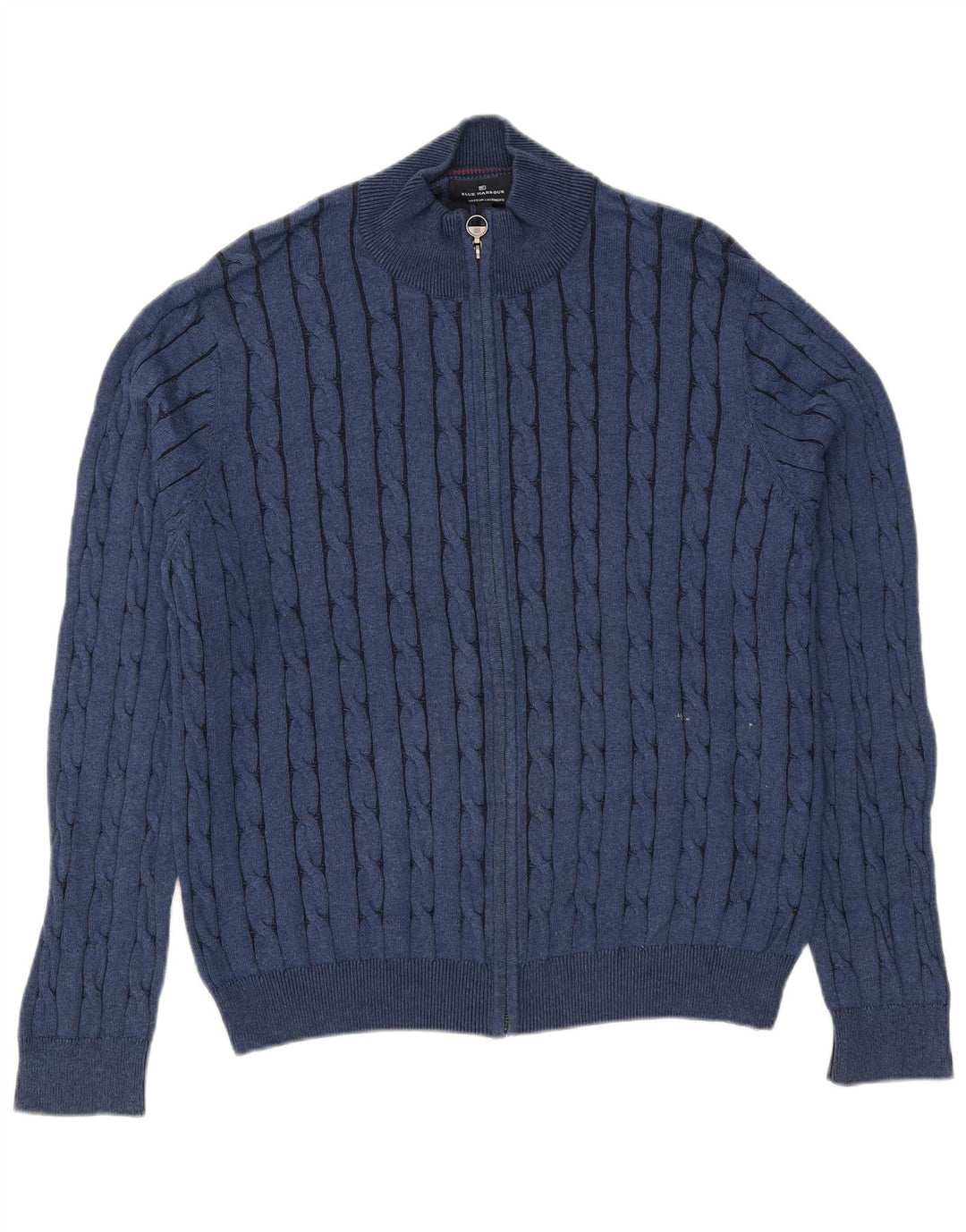 Marks & Spencer Herre Blue Harbor Cardigan Sweater Stor Blå Bomuld