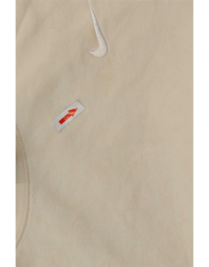 Nike Womens Crop Oversized Sweatshirt Jumper UK 14 Medium Off White Bomuld