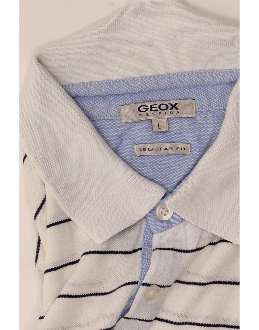 Geox Respira Herre Regular Fit Polo Shirt Stor hvid stribet