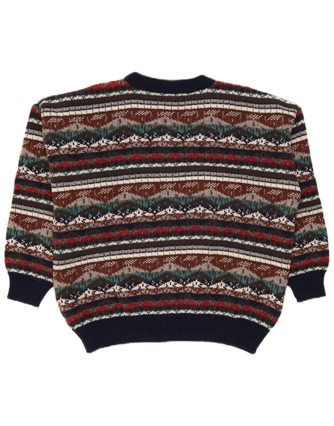 Vintage herre sweater med rund hals XL flerfarvet Fair Isle