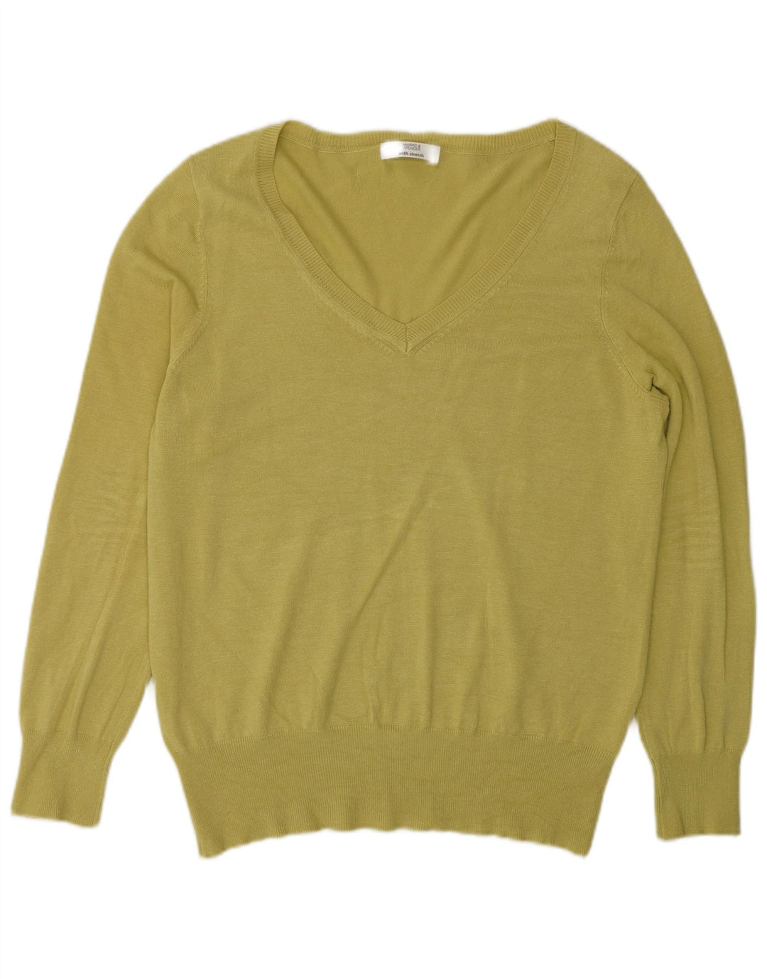 Marks & Spencer Herre V-hals sweater UK 16 Large Green