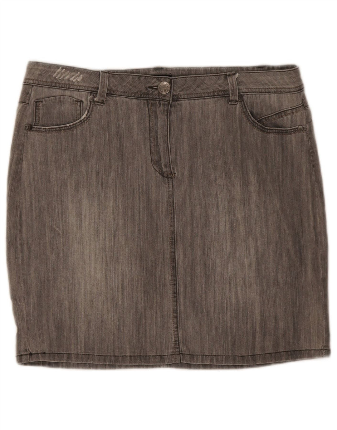 M&Co Dame Mini Denim Nederdel UK 14 Large W34 Grå