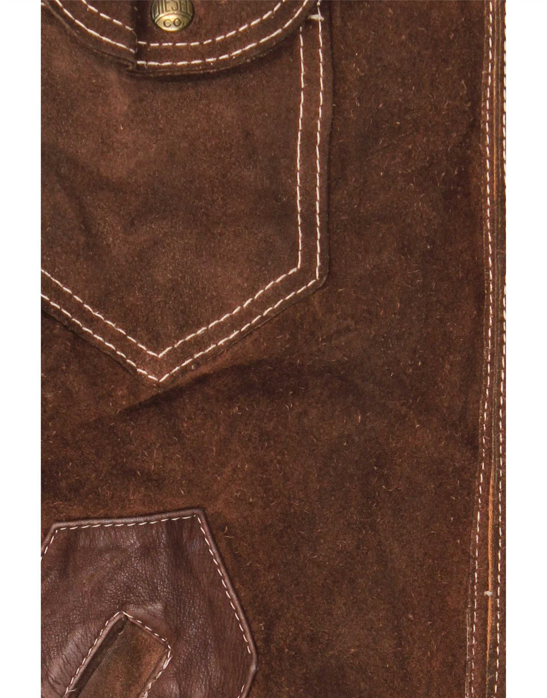Diesel Herre Vendbar jakke UK 40 Large Brown Plaid Læder