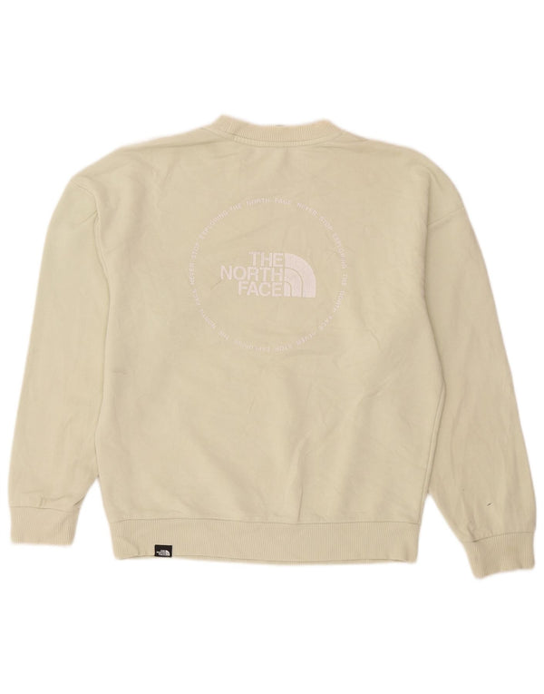 The North Face Dame Sweatshirt Jumper UK 14 Medium Off White Bomuld