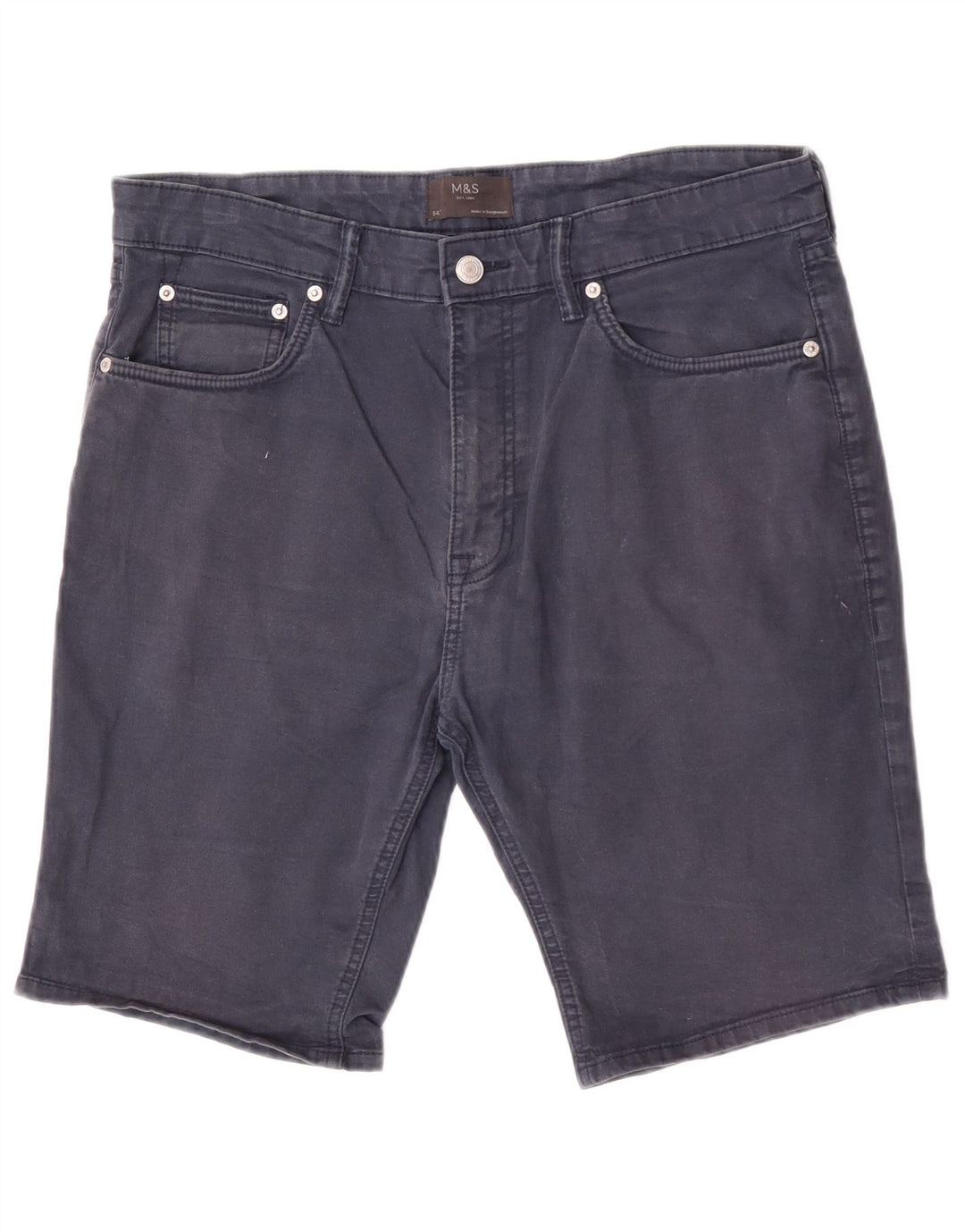 Marks & Spencer Herre Casual Shorts W34 Large Navy Blue Bomuld