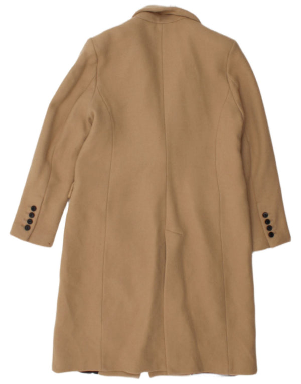 Zara Dame Dobbeltradet Frakke UK 14 Medium Beige Polyester