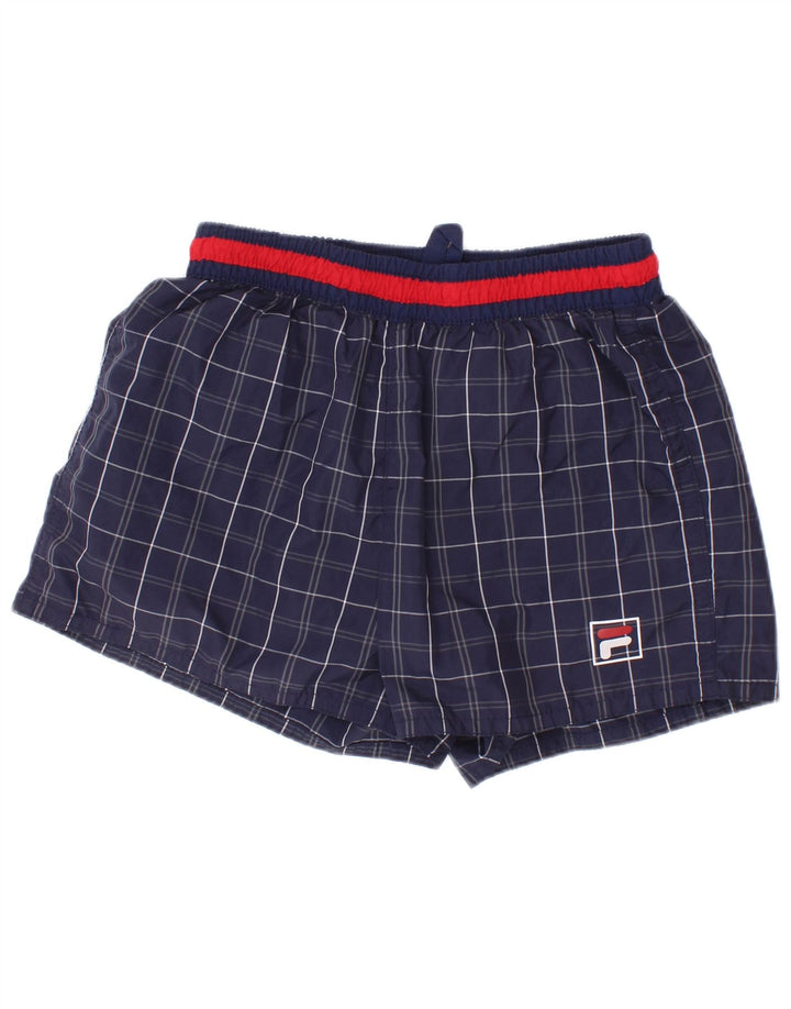 Fila Boys Badeshorts 7-8 år Navy Blue Check