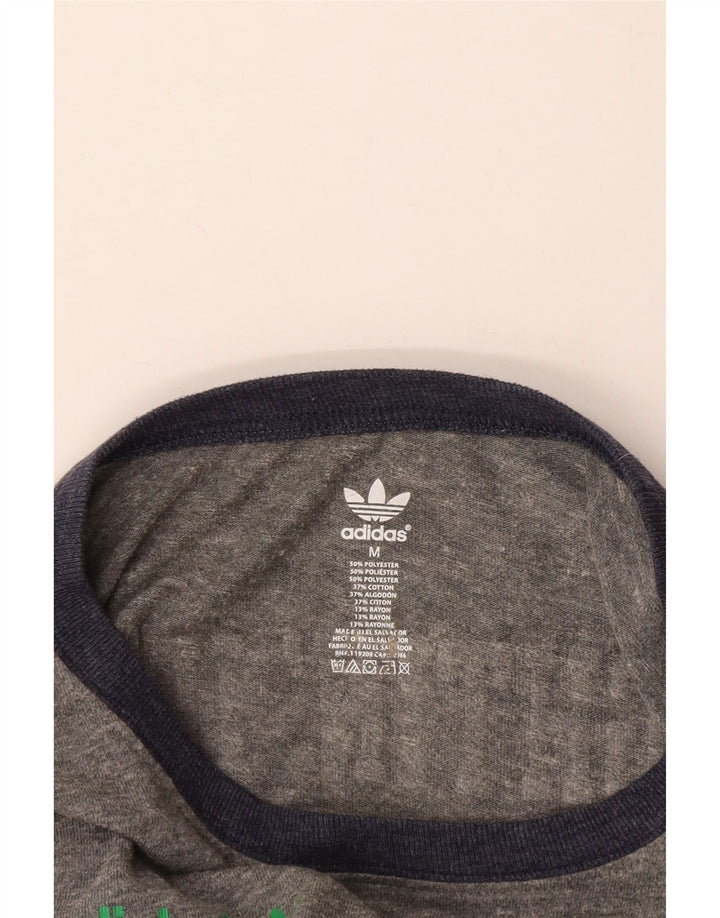 ADIDAS Kvinder Notre Dame Grafisk T-Shirt Top UK 14 Medium Navy Blue