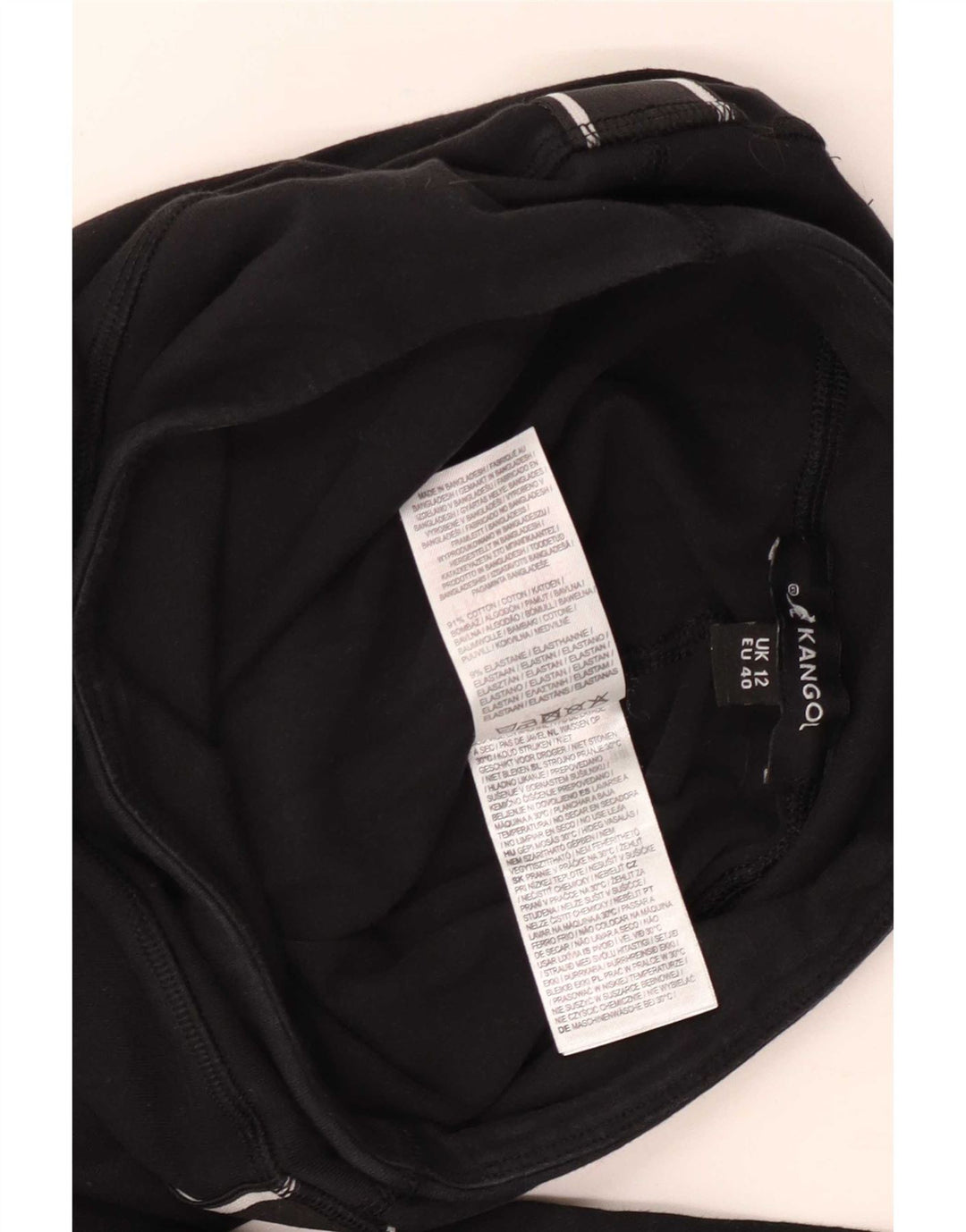 Kangol Dame Grafiske Leggings UK 12 Medium Sort Bomuld