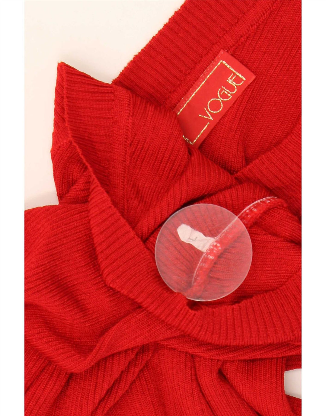 Vogue Dame V-hals sweater UK 14 Stor rød viskose