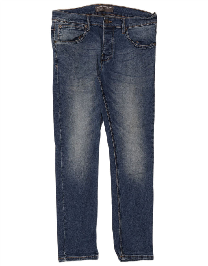 FRANSK FORBINDELSE Herre Slim Jeans W34 L30 Blå Bomuld