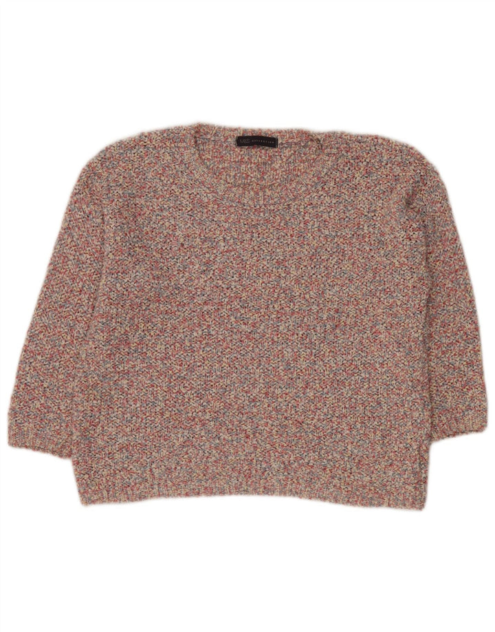 MARKS & SPENCER Dame Crop Crew Neck Jumper Sweater UK 14 Large Pink