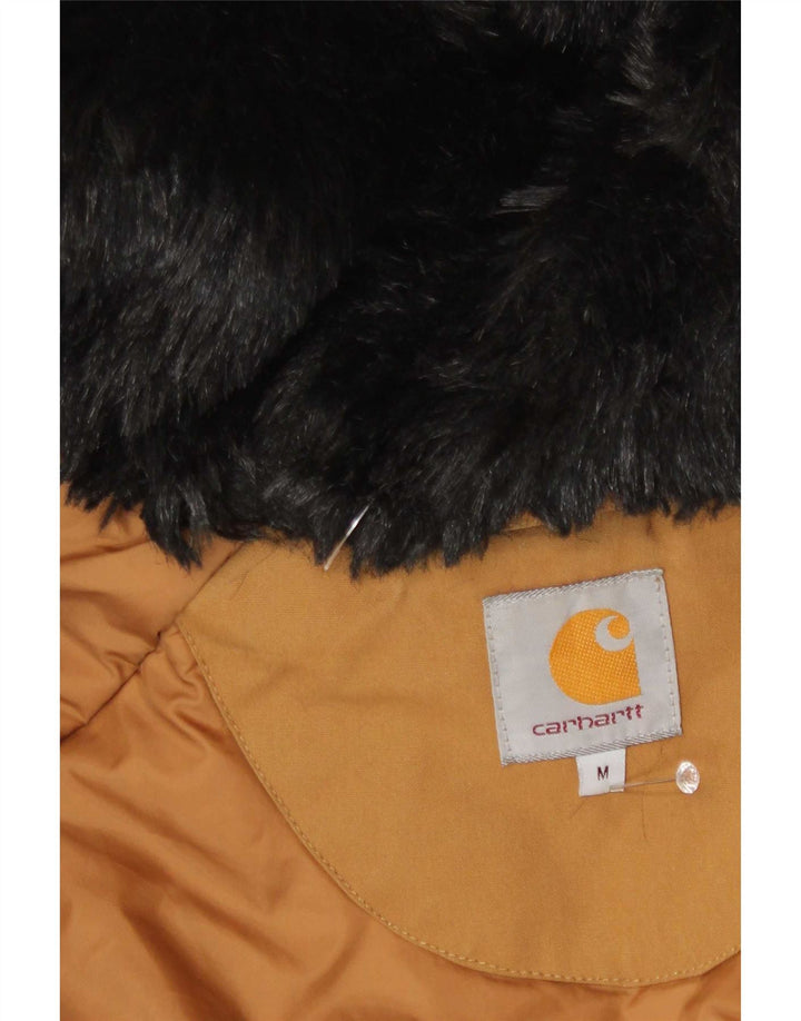 Carhartt Herre Hooded Parka Jacket UK 38 Medium Beige Colourblock Polyester