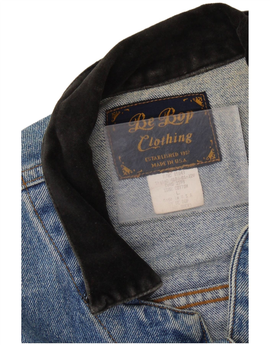 Vintage Dame denimjakke UK 14 Stor Blå Bomuld