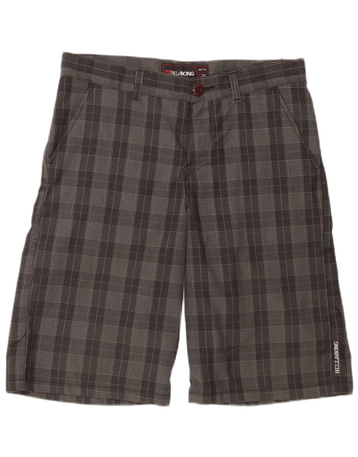 Billabong Boys Chino Shorts 15-16 år W32 Grå ternet polyester
