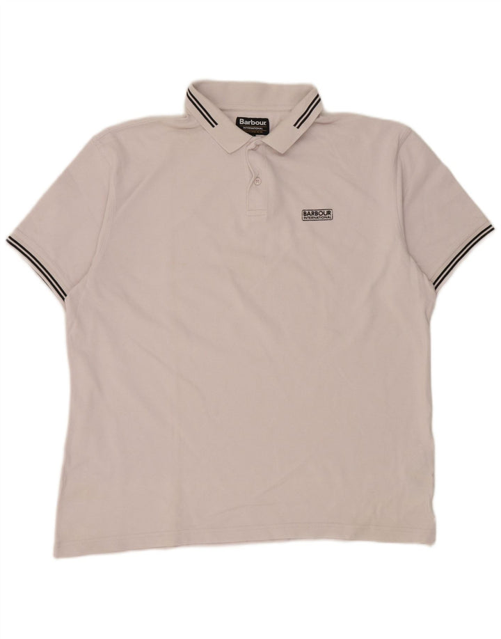 BARBOUR Herre poloshirt 2XL Hvidstribet bomuld