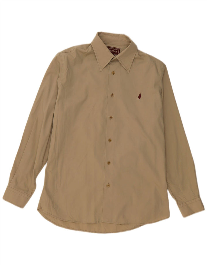 Marlboro Classics Herre Slim Fit Skjorte Stor Beige Bomuld