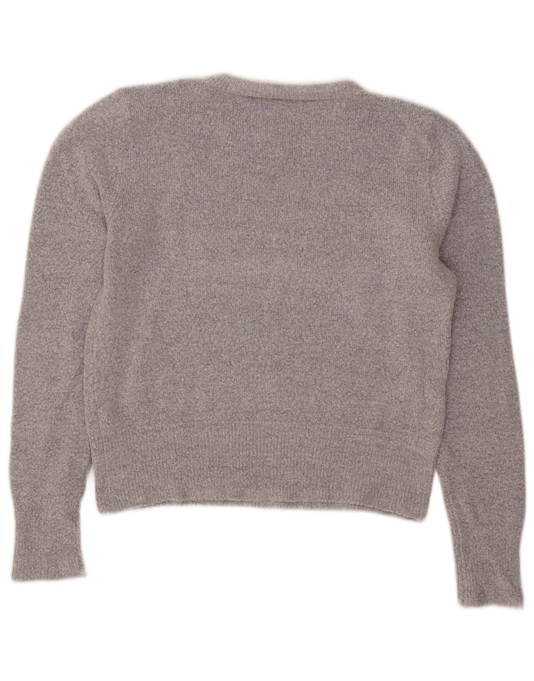 Oasis Womens Crop Crew Neck Jumper Sweater UK 12 Medium Grey Akryl