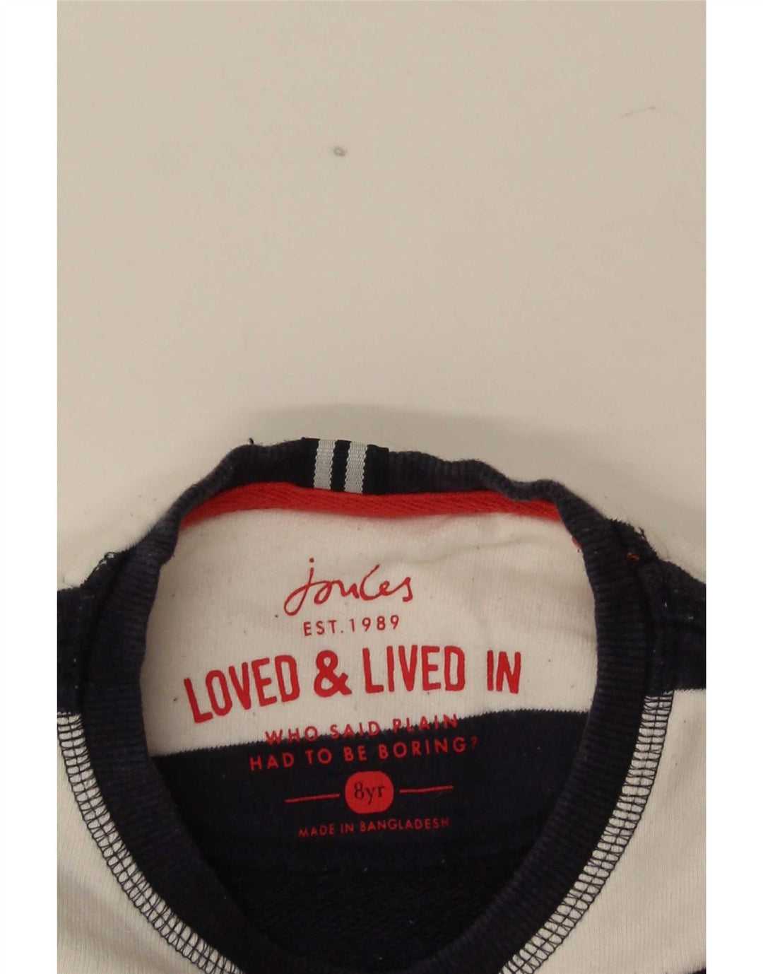 Joules Boys Sweatshirt Jumper 7-8 år Marineblå stribet