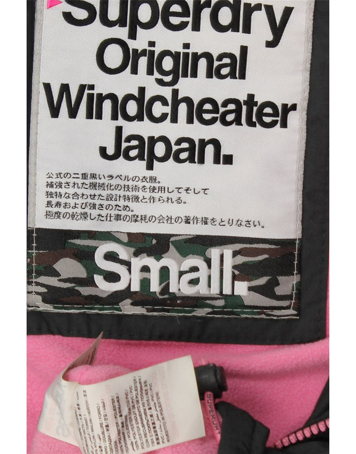 Superdry vindjakke til kvinder med hætte vindjakke UK 10 Small Black