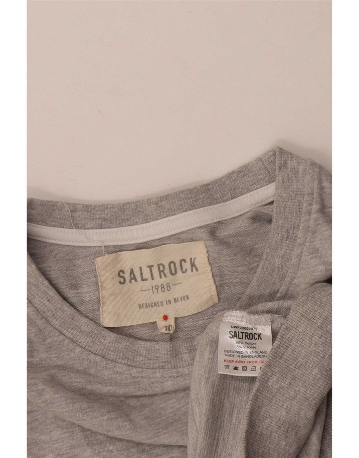Saltrock Dame Sweatshirt Jumper UK 10 Small Grå Flecked Bomuld