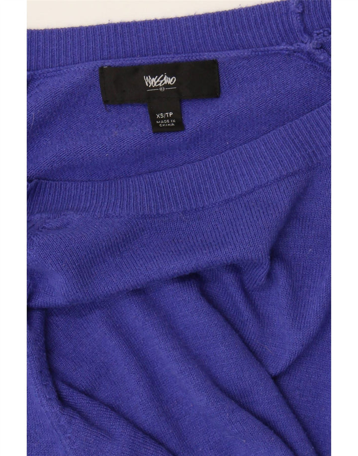 MOSSIMO Womens Boat Neck Jumper Sweater UK 6 XS Blue Nylon Vintage Mossimo and Second-Hand Mossimo from Messina Hembry 