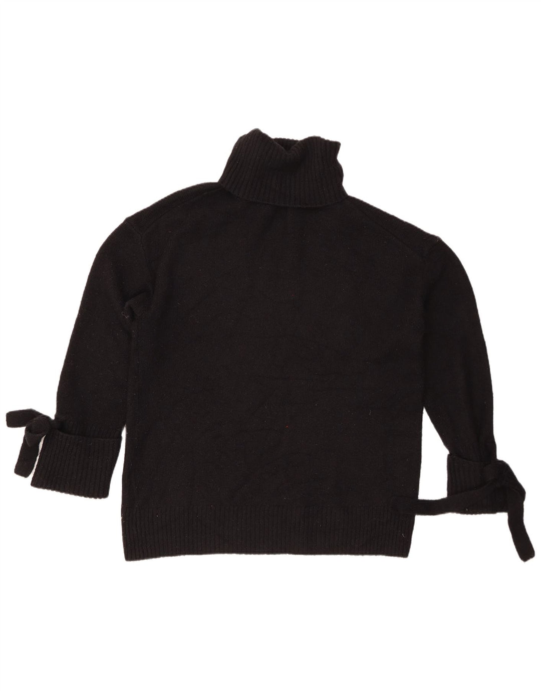 Zara Dame Oversized Roll Neck Jumper Sweater UK 14 Medium Sort Akryl