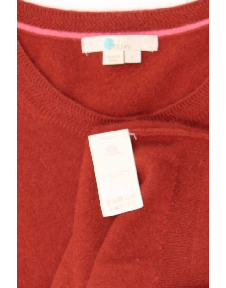 Boden Dame Cardigan Sweater UK 10 Small Red Cashmere
