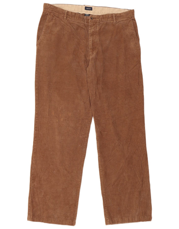IZOD Lige fløjlsbukser til mænd W38 L34 brun bomuld