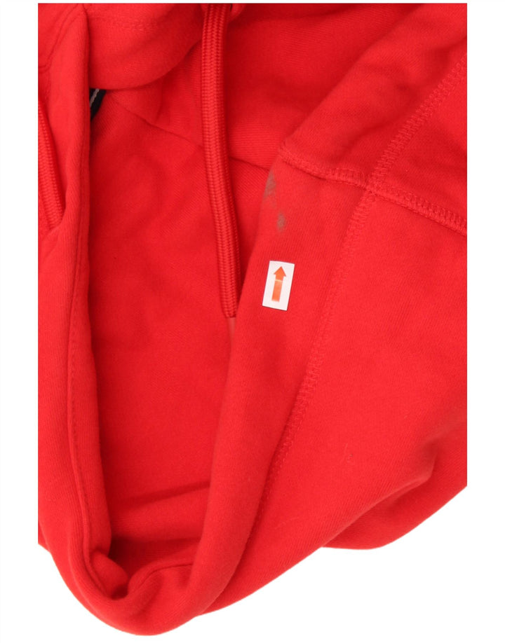 SUPERDRY Womens Crop Graphic Hoodie Jumper UK 12 Medium Red Colourblock