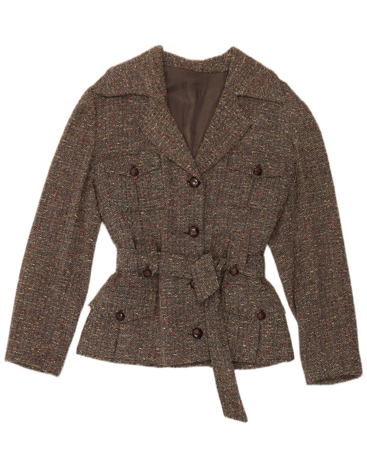 Vintage Utility Jakke til kvinder UK 12 Medium Grey Flecked