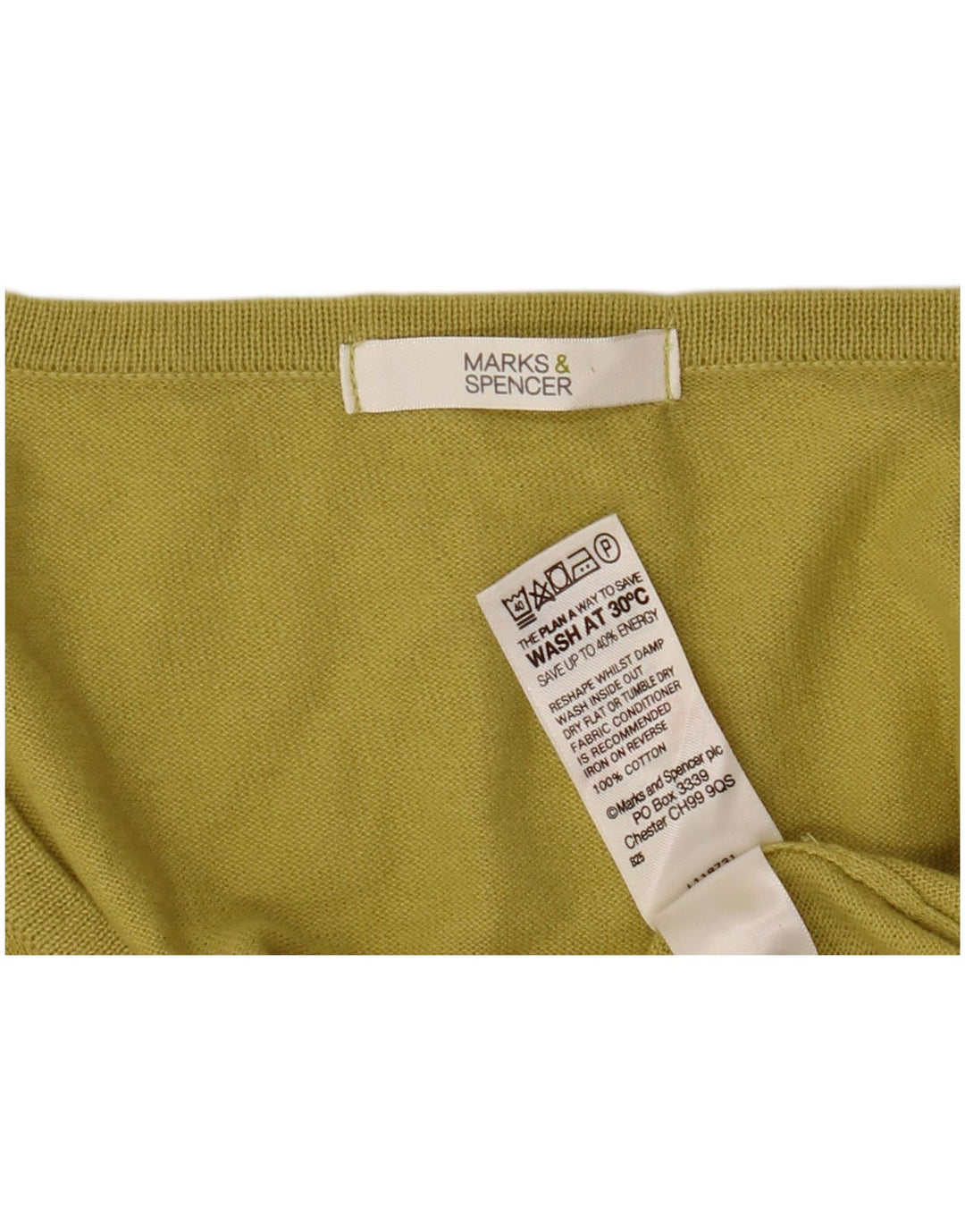 Marks & Spencer Kortærmet cardigantrøje til kvinder UK 14 Medium Gul