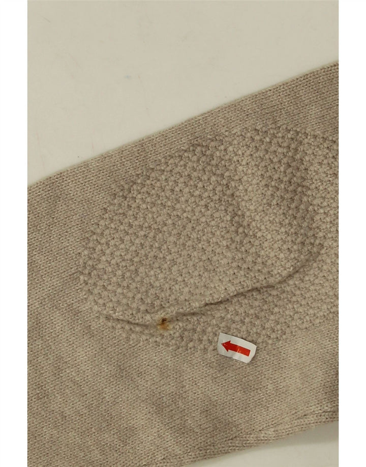 Massimo Dutti Herre Shawl Neck Jumper Sweater Stor Beige Bomuld