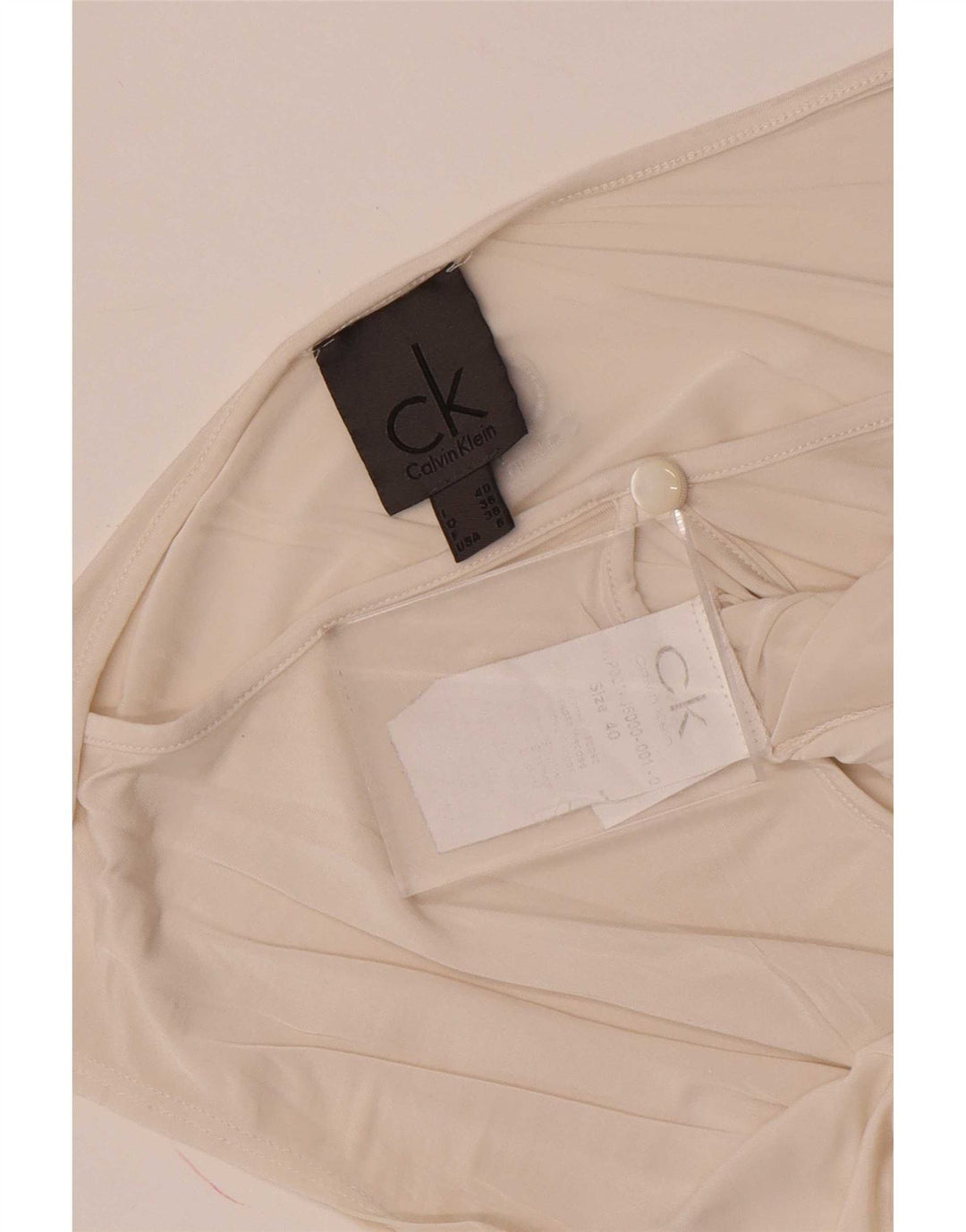 Calvin Klein Dame ærmeløs bluse Top US 6 Medium White Viscose