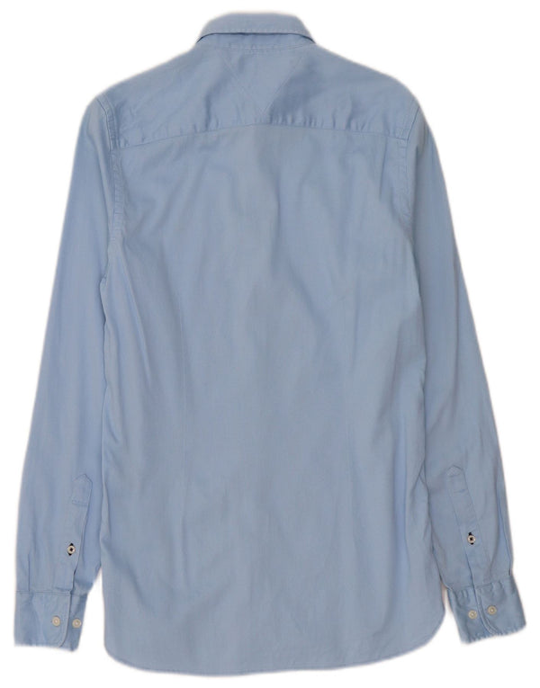 Tommy Hilfiger Herre Slim Fit skjorte XS Blå bomuld